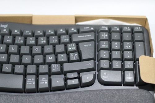 Logitech Wave Keys Wireless Ergonomic FRENCH AZERTY Keyboard - Graphite (Italy) - Picture 4 of 7