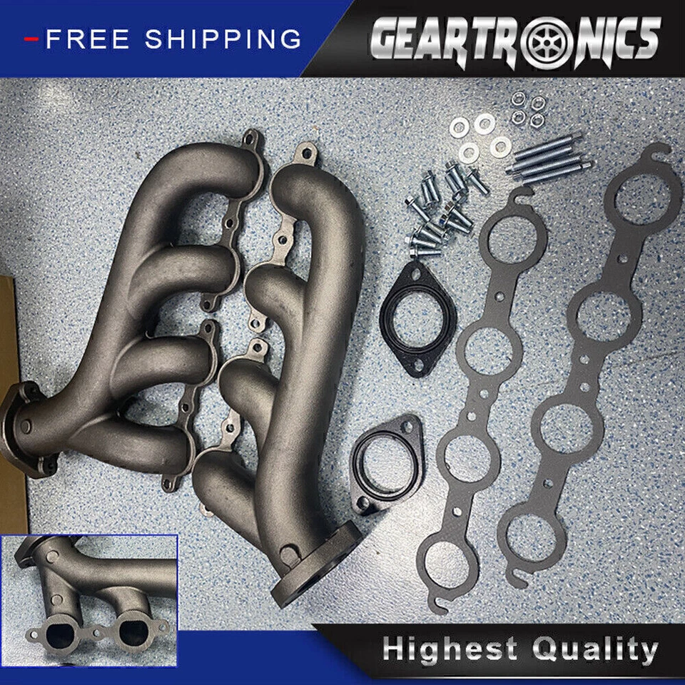 LS Swap Cast Iron Manifold Headers w/ Gasket for Chevy LS1 LS2 LS3 4.8 5.3 6.0L - Imagem 3 de 4