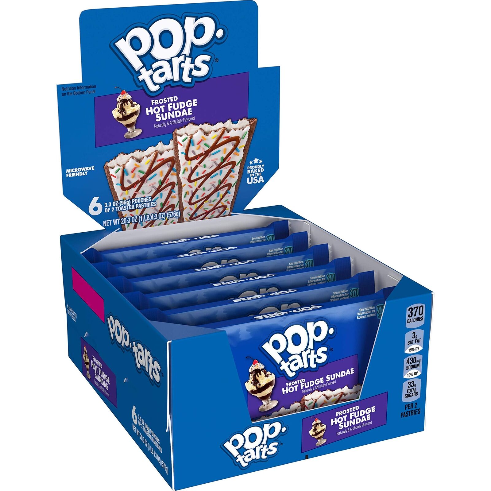 Kellogg's Pop-Tarts, Breakfast Toaster Pastries, Frosted Hot Fudge Sundae,