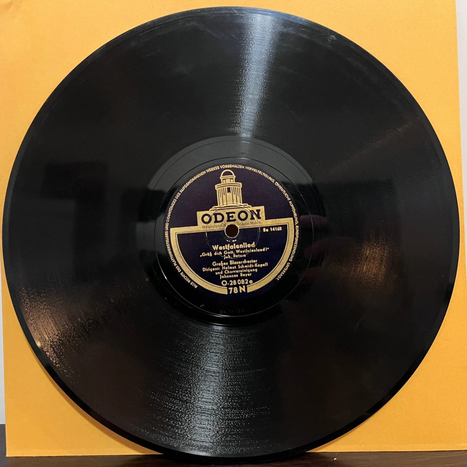 Odeon 1934 Germany - Westfalenlied / Mein Pfalzer - 10" Shellac 78RPM Record - E Foto 4 de 4