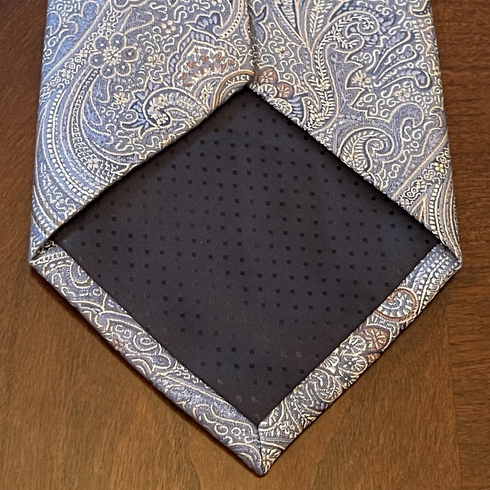 Corbata de cuello Stafford azul hecha a mano 100 % seda para hombre hecha en China Foto 2 de 4