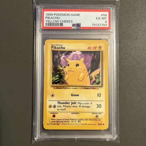 1999 Pokemon Game #58 Pikachu Yellow Cheeks PSA 6 EX-MT