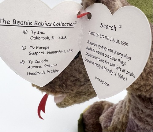 Ty Beanie Baby 4210 Scorch The Dragon 1998 - Picture 7 of 12
