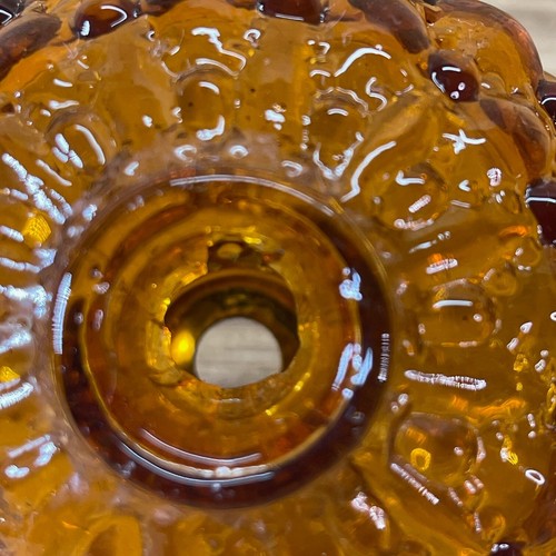 3 Small Amber Tension Pole Lamp Globe Replacements 70’s Glass. Beautiful - Picture 6 of 14