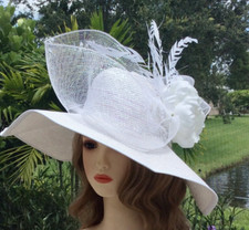 Kentucky Derby Hat Church Tea Party Hat Wedding Hat with Wide Brim