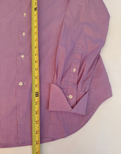 J. LNDEBERG Shirt Mens 15.5 EU40 Button Up Long Sleeve Mitred Cuff Stretch Mauve - Picture 13 of 14