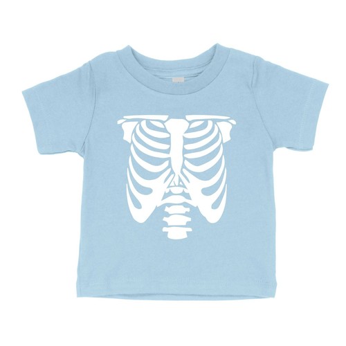 Rib Cage Body Skeleton Halloween Graphic Toddler Kids T-Shirt Gift Boys Girl Tee - Picture 20 of 28