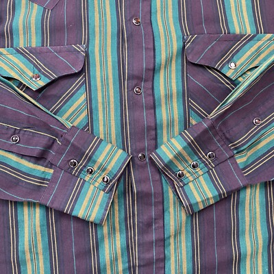 Chemise Western Vintage Panhandle Thin, Homme, Taille 15.5x33, Mauve, Années 90