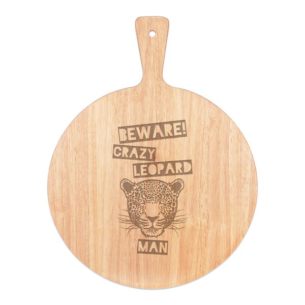 Beware VerrüCkte Leopard Mann Pizza Brett Paddel Holz Lustig Tiere-image