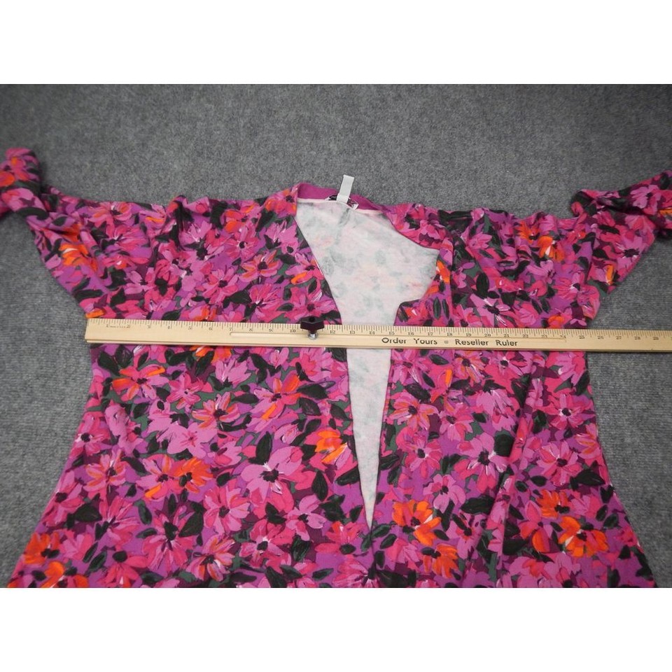 Isaac Mizrahi Live Cardigan Women's 3X Floral Print Open Front Vibrant