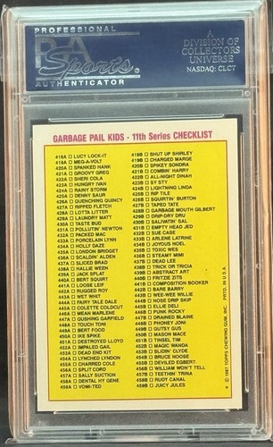 1987 GARBAGE PAIL KIDS SERIES 11 #459A VOMITED 10 GEM MINT - Picture 2 of 2