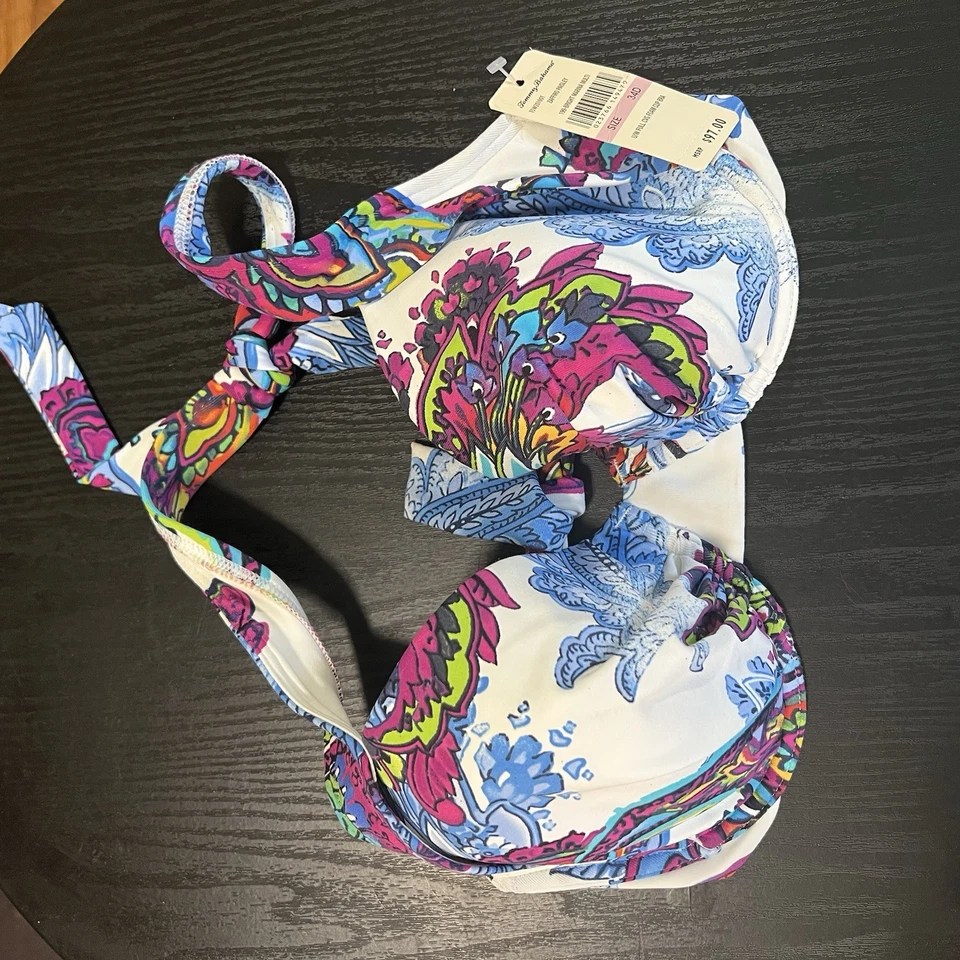 Tommy Bahama Sz XS/34D Bikini 2pc Set Multicolored Halter Top & Skirted Bottoms - Image 2 of 4