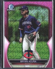 Bryan Acuña 2023 Bowman Chrome Prospects Fuchsia Mojo Refractor SN #/199
