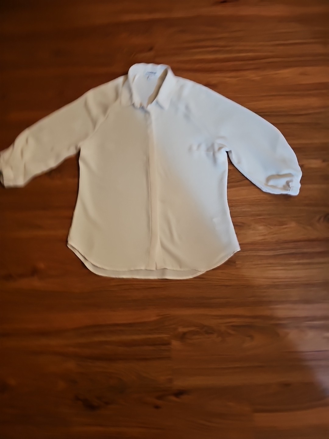 Express Design Studio White Deep V Button Down Co… - image 3