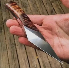 Handmade D2 Steel Kiridashi Knife Wood Handle Hunting Knife With Sheath