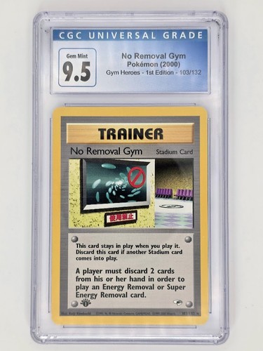 CGC 9.5 No Removal Gym Rare Gym Heroes 103/132 1st Edition