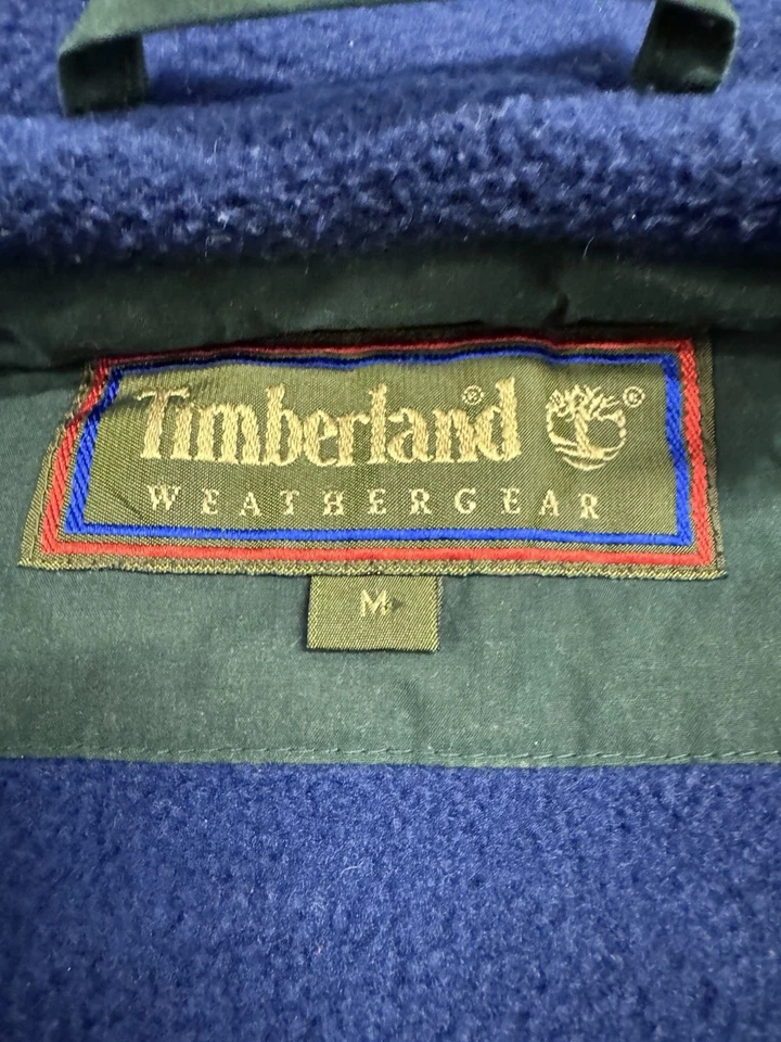 Chaqueta de bombardero Timberland de colección de algodón encerado Md con capucha forrada de vellón equipo meteorológico Foto 3 de 4
