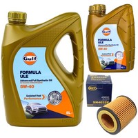 MotoröL Set Gulf Formula ULE 5W-40 7 Liter + ÖLfilter FüR BMW 6Er Cabriolet 1Er