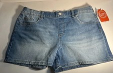 Wonder Nation Girl's Medium Blue Pull On Denim Shorts Size XL 14-16 New