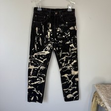VTG Levis 505 Jeans Black USA Made Custom Bleach Acid Wash Size 31 X 32 NEW
