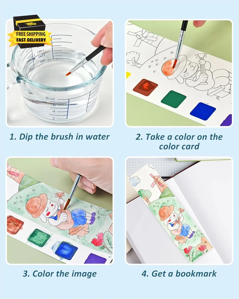 20 Favores de Fiesta de Arte para Niños de 4 a 8 Años, Animales Acuarela Pintura Boo Foto 3 de 4