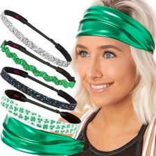 Irish Green Hair Accessories St Patrick's Day Clover Shamrocks Headband Multi...