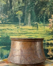 Antique Ottoman Copper Cauldron Pot – Large Hand Hammered