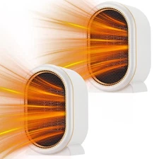 2PCS Space Heater for Room Indoor Use 1200W Fast PTC Ceramic Instant Heating Fan