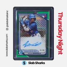 2024 BOWMAN #CPA-AN ARJUN NIMMALA CHROME AUTO GREEN REFRACTOR 1ST PROSPECT /99