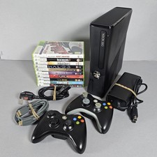 Microsoft Xbox 360 Slim Console 250GB Bundle + 2 Controllers & 10 Games 