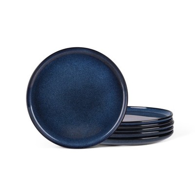 HaWare Steinzeug Dessertteller 6er Set, 8 Zoll Keramik klein, Nebel blau