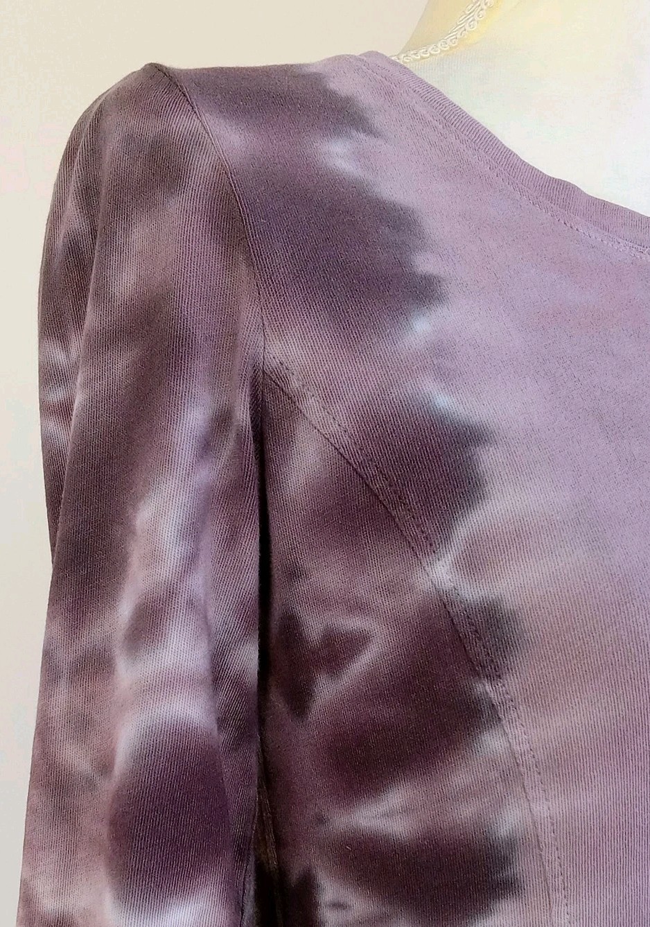 Small RAQUEL ALLEGRA Tie-Dye RHEA Brown COTTON-Knit Long Kaftan T-shirt Dress