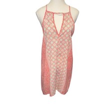 Raggs II Riches Coral Printed Keyhole Shift Dress - 60’s Vibe- Size Medium