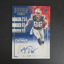 2016 Panini Contenders Rookie Ticket A.J. Derby Auto (AU, RC) #244 Patriots Auto