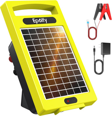 24 Hour Solar Electric Fence Charger, 20 Miles, up to 10200V Output Range Electr