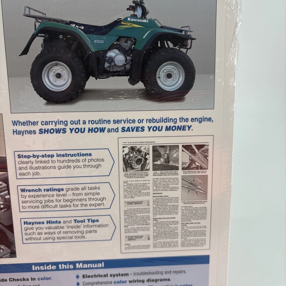 1986-2011 Kawasaki Bayou Prairie 220 250 300 Repair Service Workshop Manual 174X - Image 4 of 4