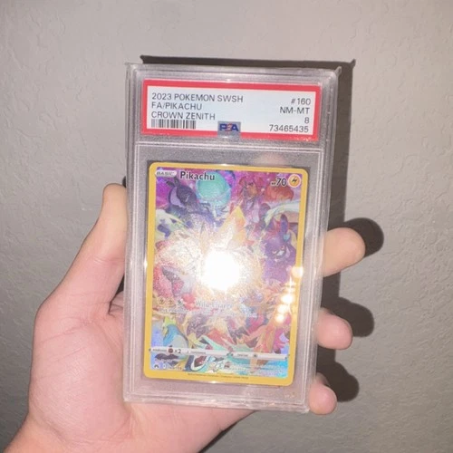 Pokémon Pikachu 160/159 Crown Zenith Secret Rare Full Art Holo PSA 8