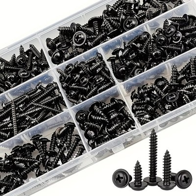 320 pcs Self-Tapping Screw Set - M3/M4/M3.5/M5 Sizes, Pan Head Phillips Drive,