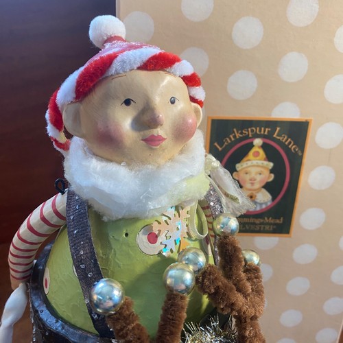 Larkspur Lane Elf Figurine By Lib Cummings-Mead For Silvestri Reindeer with Box - Picture 9 of 12