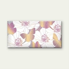 Purple Gold Floral Background Unframed Canvas Painting for Living