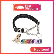 Martingale Collar for Dogs with Chain,Heavy Duty Dog Collar for Medium Dogs