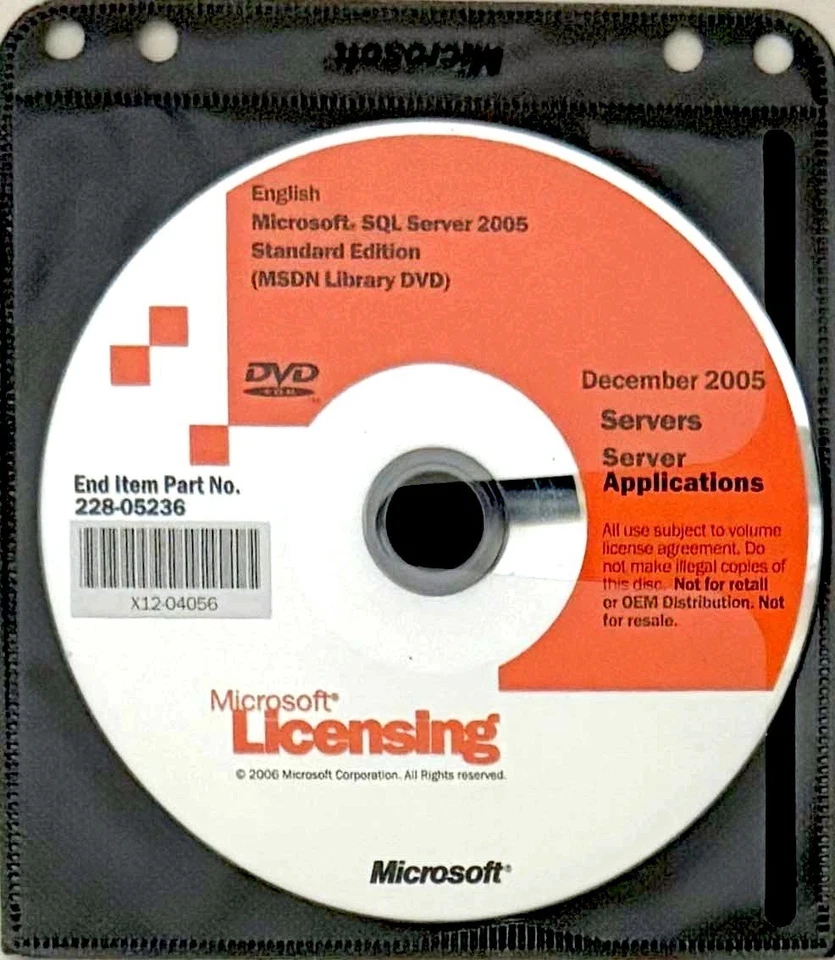 Microsoft Licensing SQL Server 2005 Standard Edition Set • 32-bit • #228-05236 - Image 2 of 4
