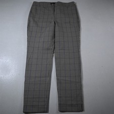 Talbots 8 Brown Check Chatham Slim Ankle Side Zip Womens Pants