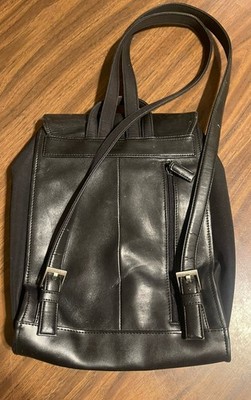 Vintage Nine West Black Leather Backpack Purse Nine West Backpack Purse Black | eBay main image 2
