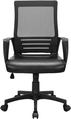 Yaheetech Office Chair Ergonomic Leather and Mesh Combine Desk Computer Chair Ro