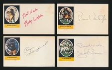 1972 PITTSBURGH STEELERS -Autographed 3x5 Collection of (4) w/ RAY MANSFIELD