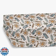 HawSkgFub Hawaii Beach Surf Summer Vibe Fitted Standard Crib Sheet for Baby B