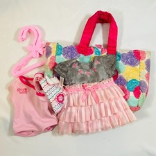 15" American Girl Doll Bitty Baby Twirly Tiered Dress, Diaper Bag, Starter Set