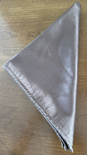 Four 17” Chocolate Satin Dinner Napkins - Picture 2 of 3