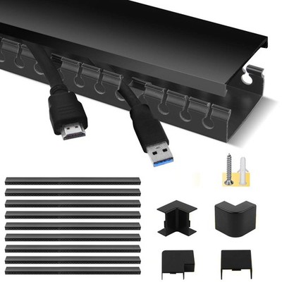 Cable Raceway Kit, Cable Management System Open Slot Wiring Raceway Duct with...